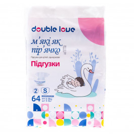 Підгузки Double Love Розмір 2/S (3-8 кг) 64 шт