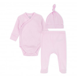 Комплект Krako Боді Повзунки Шапочка Good morning pink, р. 50-56
