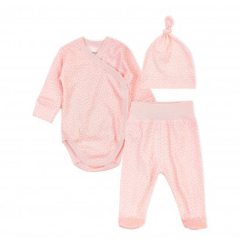 Комплект Krako Боді Повзунки Шапочка Spilled peas pink, р. 50-56
