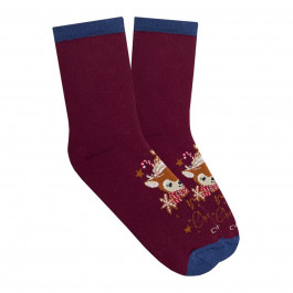 Шкарпетки утеплені Duna Merry Christmas burgundy, р. 18-20