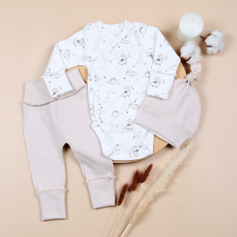 Комплект Flamingo Боді Штани Шапочка 134-099 Beige, р. 56