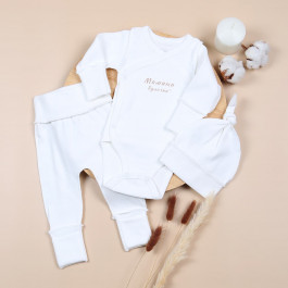 Комплект Flamingo Боді Штани Шапочка 134-105 Milk, р. 62