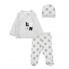Комплект Hello Baby Bio Cotton 24YHLBESET013-003 Льоля Повзуни Шапочка Grey, р. 68