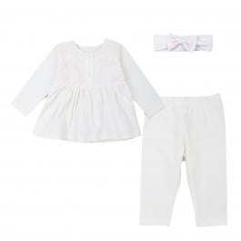 Комплект для  хрещення Flamingo Туніка штани пов'язка 413-417 Light Pink, р. 68